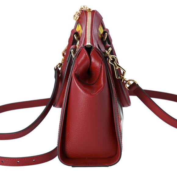 GUCCI Ophidia GG Flora Tote Bag 547551 Brown Red Multi PVC Leather - Picture 3 of 8